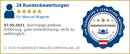 Qualitätssiegel makler-empfehlung.at für Manuel Wagner