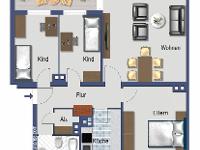 Wohnimmobilie Kauf Etagenwohnung Kapitalanlage - Vierzimmerwohnung mit Balkon